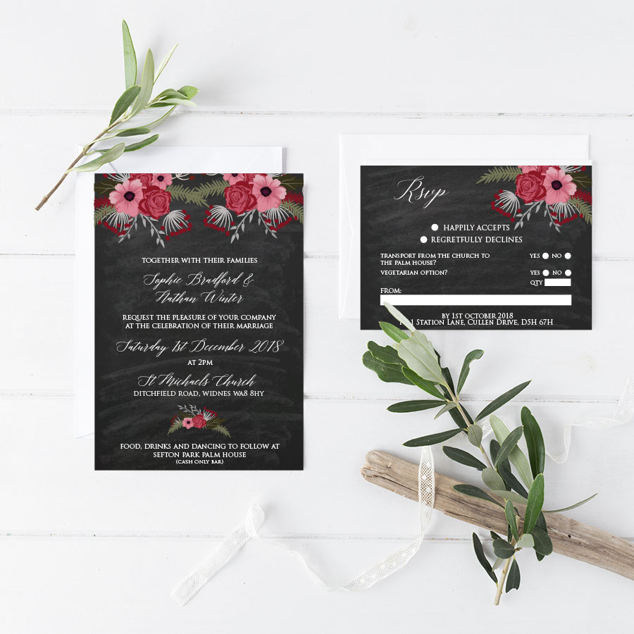 Christmas Chalkboard Wedding Invitation Shop Now